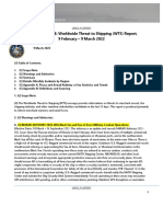 U.S. Navy Office of Naval Intelligence Worldwide Threat To Shipping (WTS) Report, 9 February To 9 March 2022