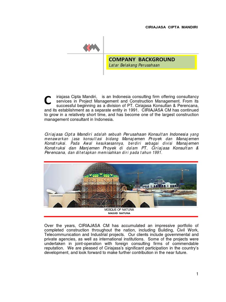 Company Profile PT Ciriajasa CM PDF