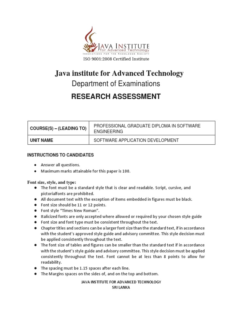 Software Engineering Exam Instructions | PDF | Java (Programming ...