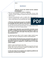 (Diferencia Entre Termodinámica Clásica y Estadística) : Questionary