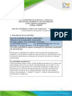 Guía de actividades y rúbrica de evaluación - Unidad 3 - Tarea 4 - Análisis instrumental de compuestos inorgánicos