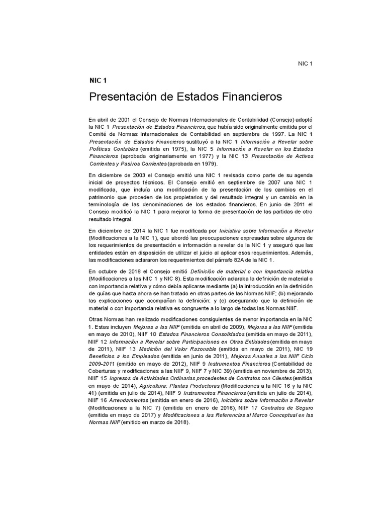 Normativa Internacional de Información Financiera PDF normas