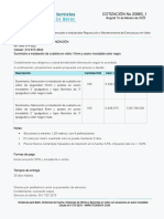 Cotización 20883 Suministro e Instalación Cubierta en Vidrio 8 y 10mm - Con Reajuste en Precio