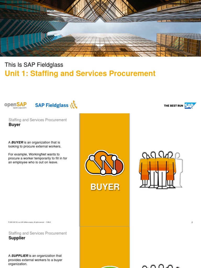Unit 1 Staffing and Services Procurement This Is SAP Fieldglass PDF