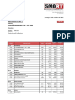 Presupuesto para caseta de sala de bombas