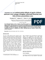 Studies On The Antimicrobial Effects of Garlic (Allium Lime (Citrus Aurantifolia Linn)