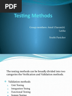 Testing Methods: Group Members: Amol Chavan (6) Latika Sruthi Panicker