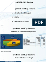 Draft 2020-2021 Budget: 1. Synthesis and Key Features 2. Results-Based Budget 3. Sdgs 4. Document Structure