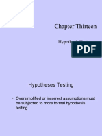 Chapter Thirteen: Hypothesis Testing