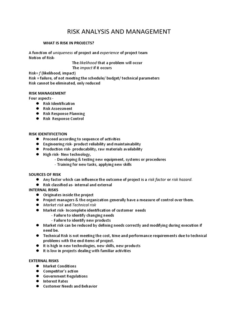 Project Risk Analysis and Management | PDF | Risk | Risk Management