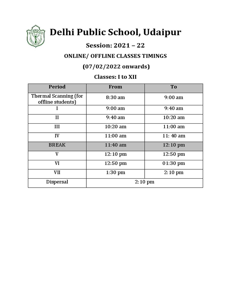 Online Classes Timings | PDF