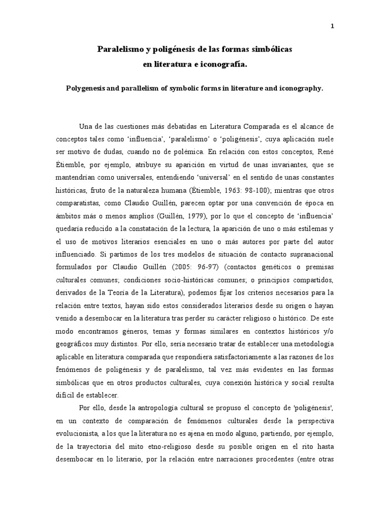 Poligénesis y Paralelismo PDF Sicología Método científico