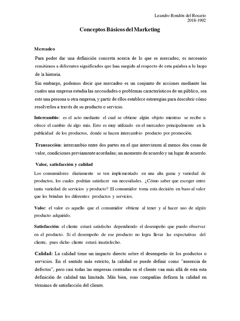 Conceptos Clave del Marketing Básico | PDF | Marketing | Producto (Negocio)
