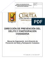 PREVENCION DEL DELITO Manual de Organizacion de Cuautla