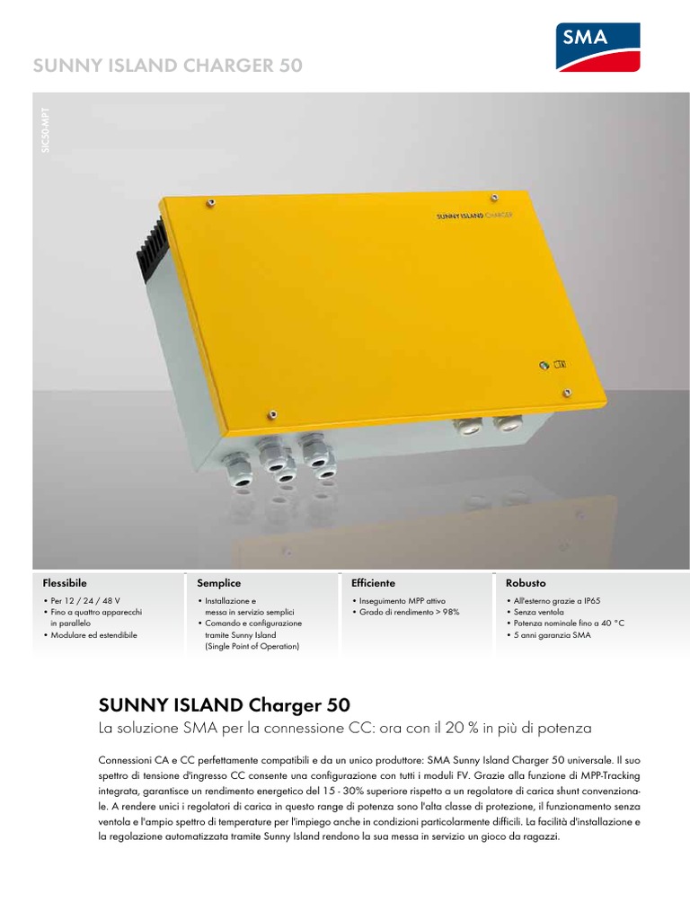 SMA Sunny Island Charger SIC50 Scheda Tecnica | PDF