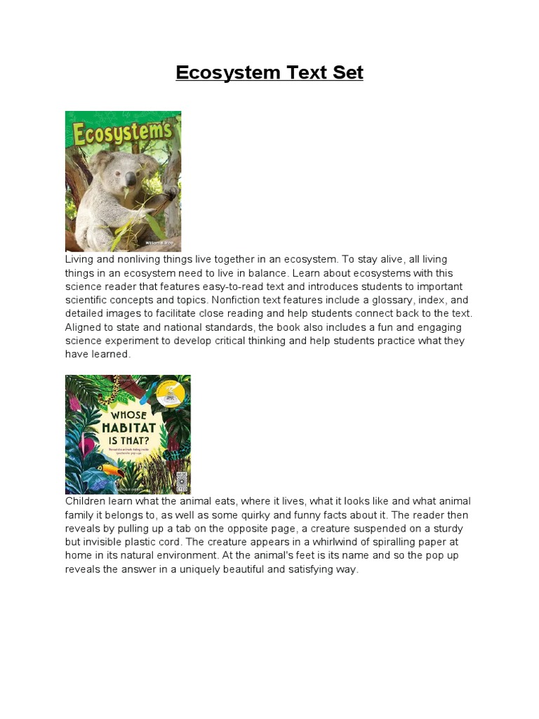 Ecosystem Text Set | PDF