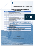 Lista de Herramienta A Solicitar para Apoyo de Trabajos