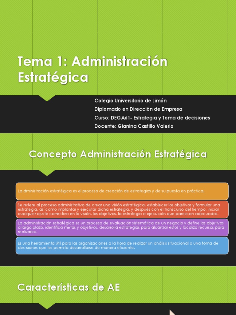 Tema 1 Administración Estratégica | PDF | Gestión estratégica | Business