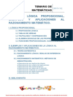 Tema 70 - Logica proposicional. Ejemplos y aplicaciones al razonamiento matematico 2015-16