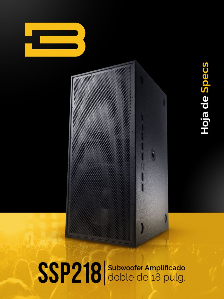 BASSBOSS SSP218 Subwoofer Amplificado Hoja de Specs PDF