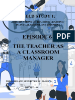 Field Study 1:: Episode 6: The Teacher As A Classroom Manager