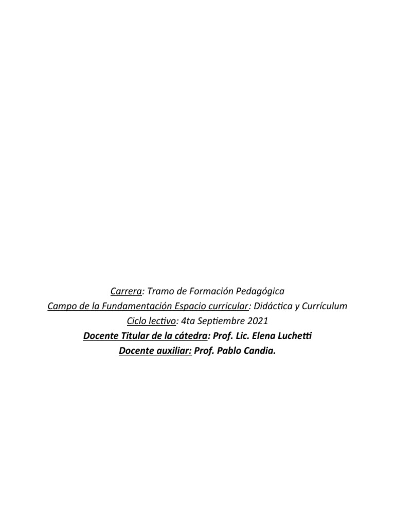 TP Final Formacion | PDF | Evaluación | Plan de estudios