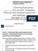 Panel 2. Delivering High Quality: Applied Policy Research: Comparing European and Ukrainian Experiences and Challenges