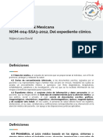 NORMA Oficial Mexicana NOM-004-SSA3-2012, Del Expediente Clínico.