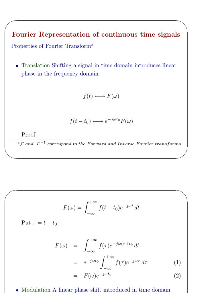 Fourier Transform Properties Explained | PDF | Fourier Transform ...