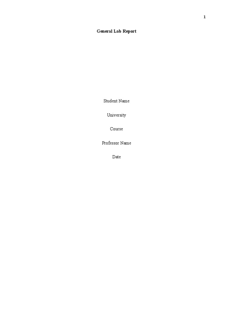 General Lab Report - Edited | PDF | Chemical Equilibrium | Ph