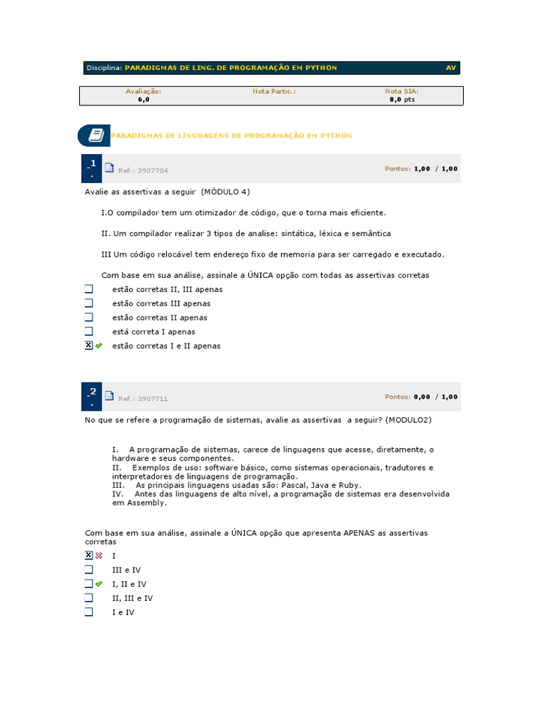 Paradigmas de Ling. de Programação em Python | PDF | Linguagem de ...