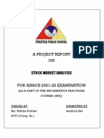 A Project Report ON Stock Market Analysis For Aissce 2021-22 Examination