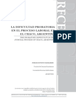 Dificultad Probatoria en El Proceso Laboral en La Provincia de Chaco