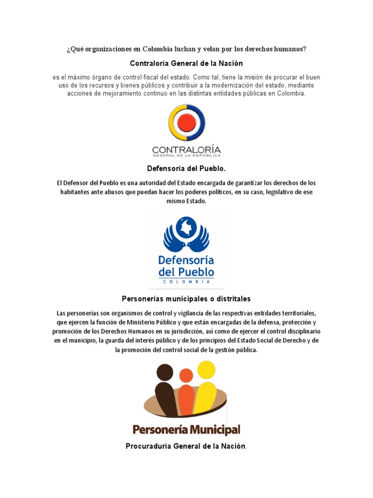 Qué Organizaciones en Colombia Luchan y Velan Por Los Derechos Humanos ...