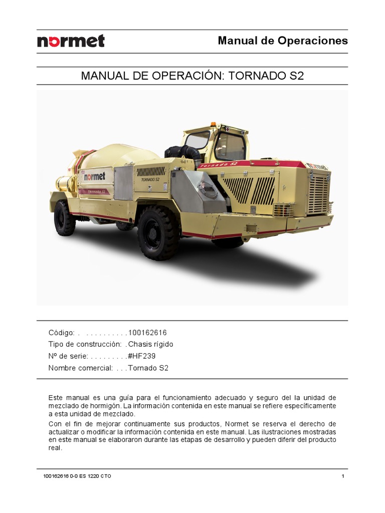 Tornado S2 100162616 #HF239 - Operation Manual | PDF | Partes de ...