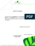 Certificado: MIGUEL Con C.I.: 094169063-8 Laboro en La Empresa GREENVOLUTION S.A