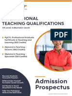 International Teaching Qualifications: Admission Prospectus