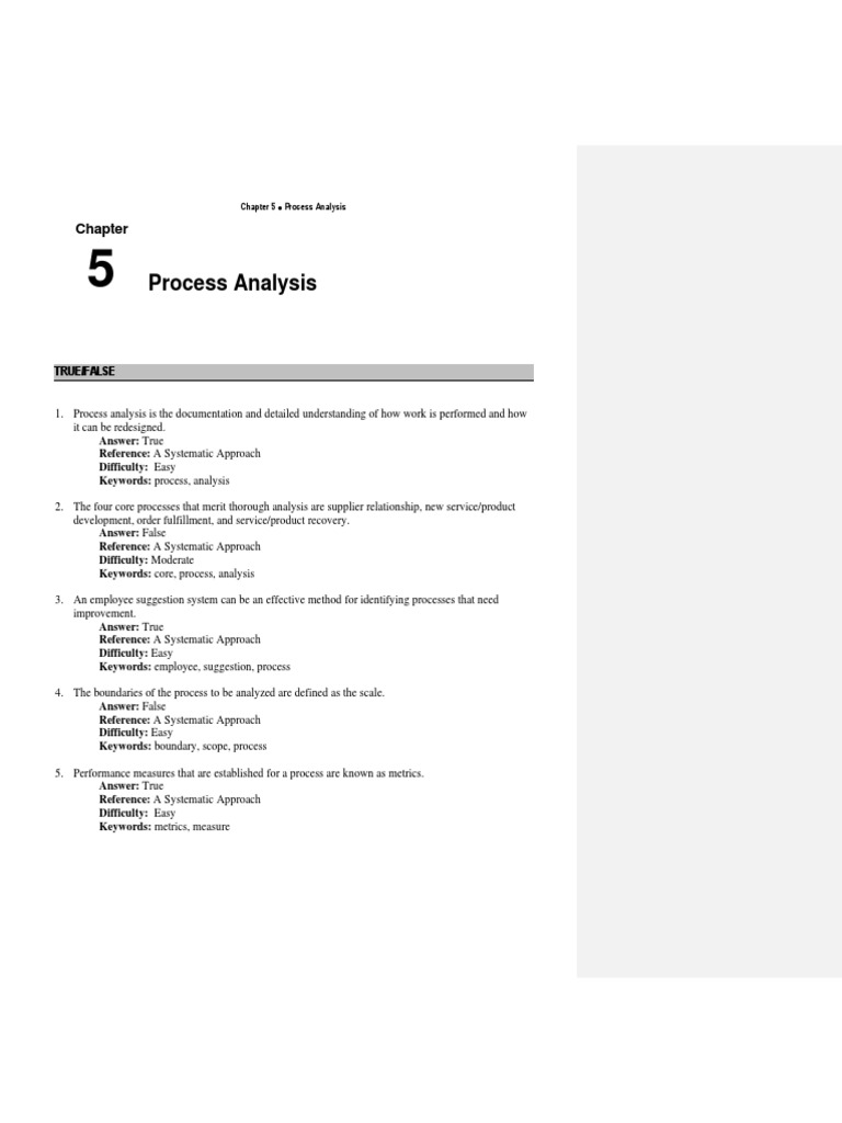 Process Analysis: Key Concepts & Techniques | PDF | Benchmarking ...