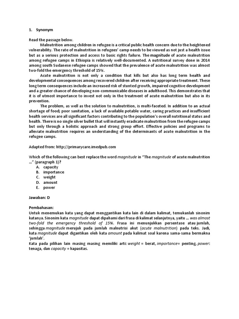 Synonym TwoFold The Emergency Threshold of 15. Frasa Ini Menunjukkan