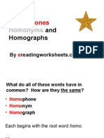 Homophones Homonyms and Homographs Lesson