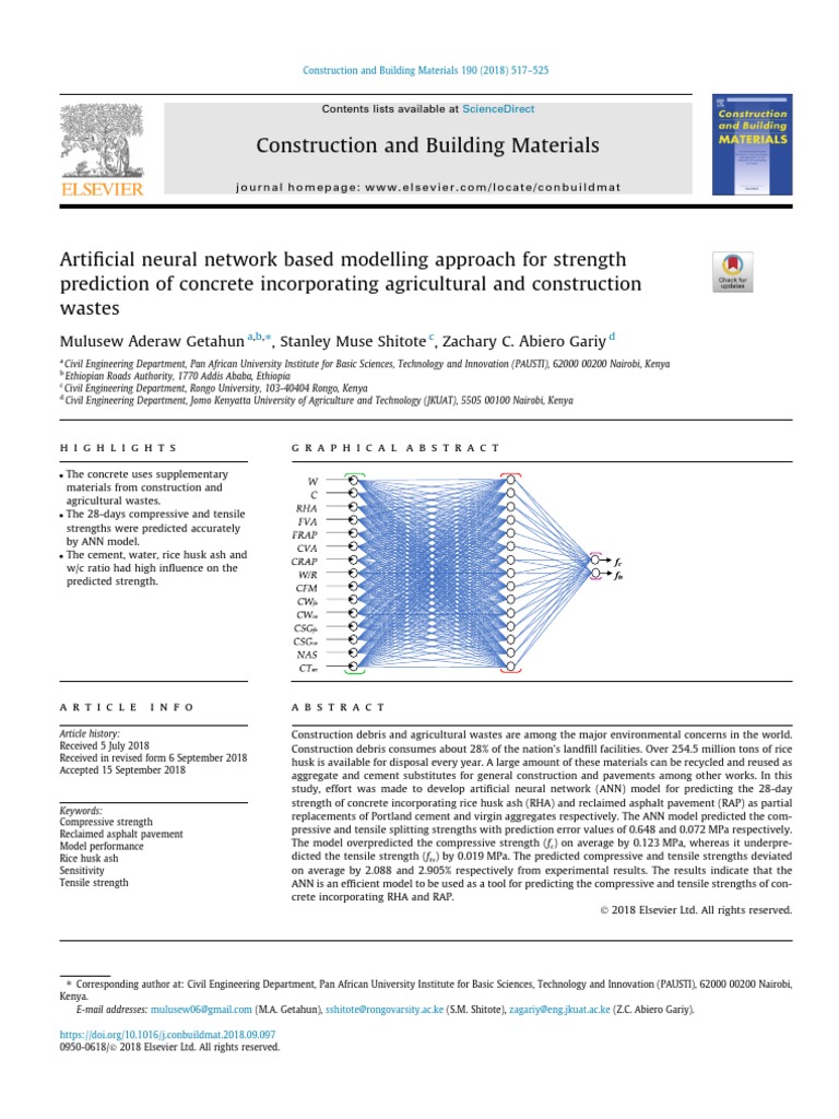 Artificial Neural Network Based Modelling Approach For Strength ...