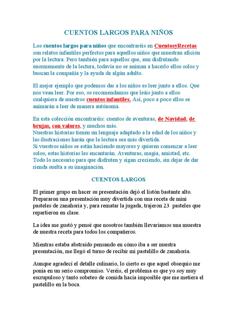 Cuentos Largos para Niños 1 | PDF