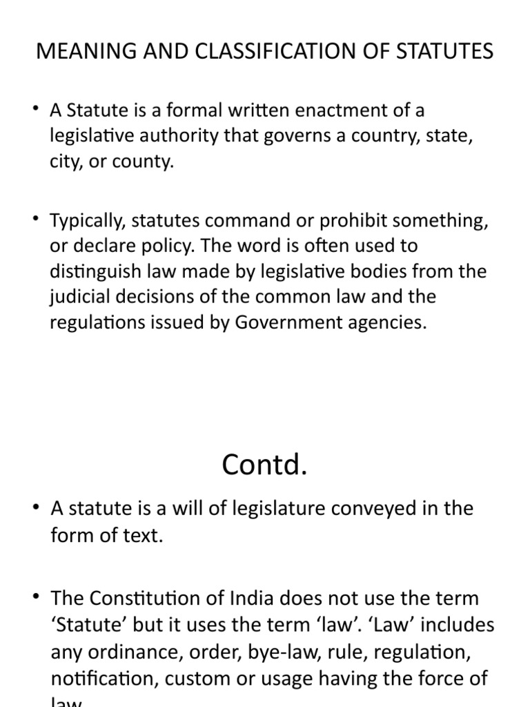 Interpretation of Statutes PDF Statute Common Law