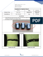 Complaint Investigation Report: Report No. Date Customer Name Supplied Part Grade/Heat No. Size