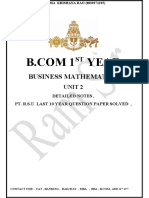 Business Mathematics: Unit 2