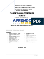 Plan de Trabajo Semana de Gestion 4 y 5 Del 26 de Julio Al 6 de Agosto de 2021 Modelo