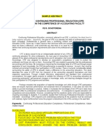 Sample Abstract Influence of Continuing Professional Education (Cpe) Compliance On The Competence of Accounting Faculty