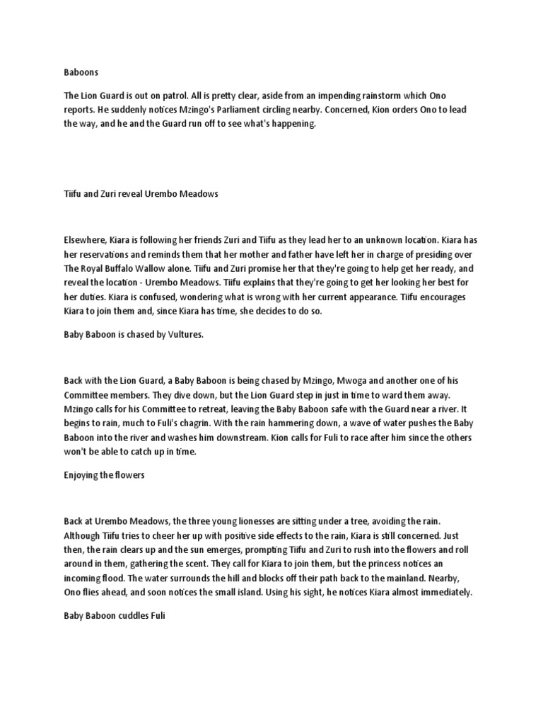 Lion Guard Story Book Pdf