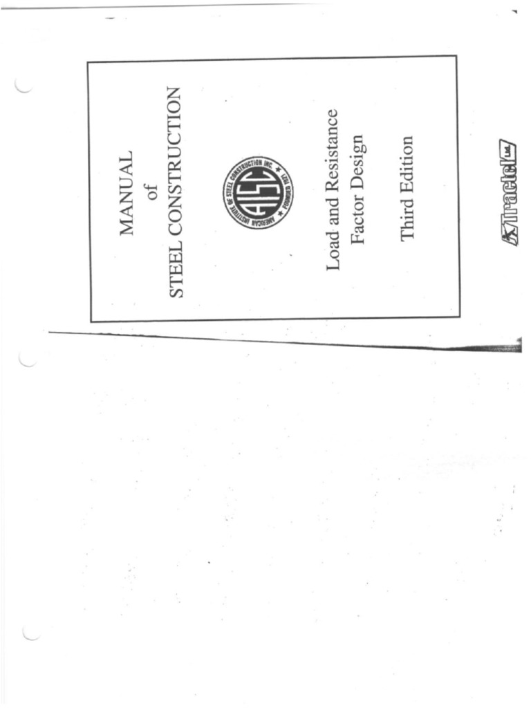 Aisc 3rd Edition Manual of Steel Construction Load and Resistance ...