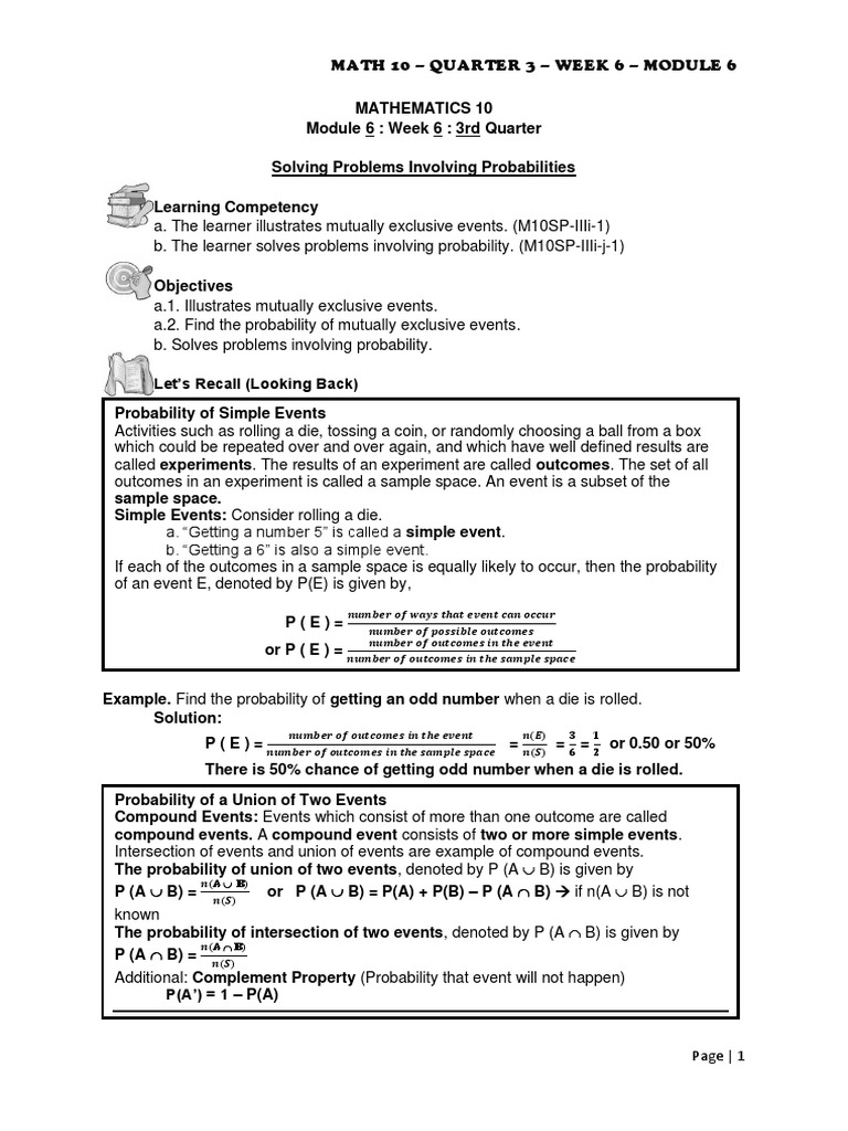 Probability of Rolling Odd Numbers | PDF | Probability | Mathematics